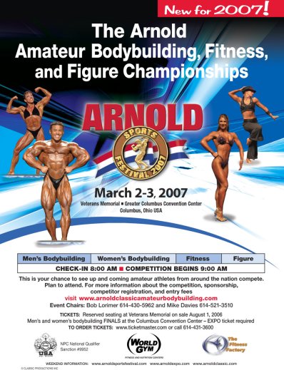 From 2007 Arnold Sports Festival includes amateur Bodybuilding, Fitness, and Figure championships
